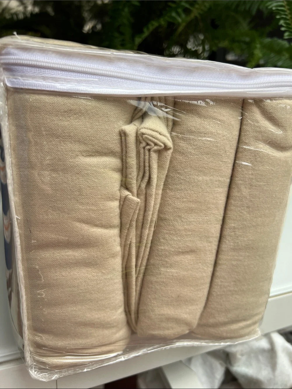 Wamsutta Flannel King Sheet Set in Beige/Tan